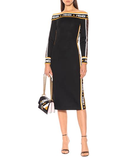 fendi mania logo cotton jersey dress|fendi online shopping.